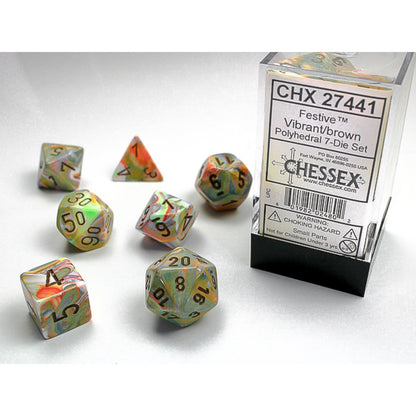 Chessex Polyhedral 7-Die Set - Festive