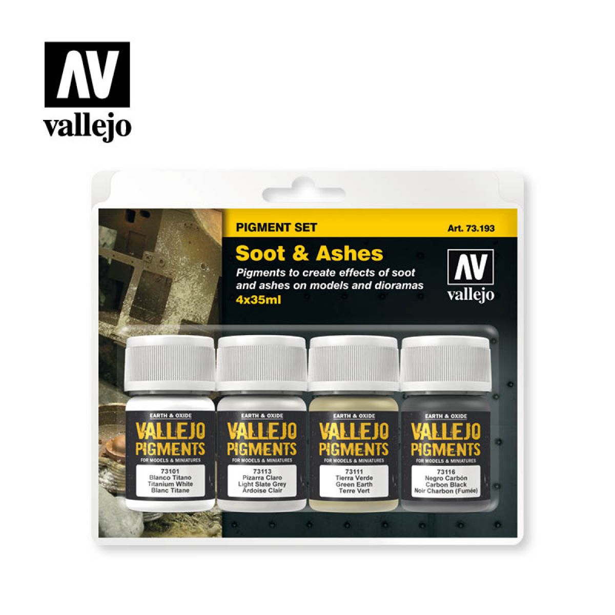 Vallejo Pigment Set: Soot & Ashes 73.193 (4x35ml)