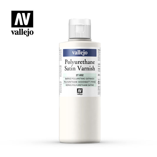 Vallejo Auxiliaries: Polyurethane Satin Varnish 27.652 (200ml)