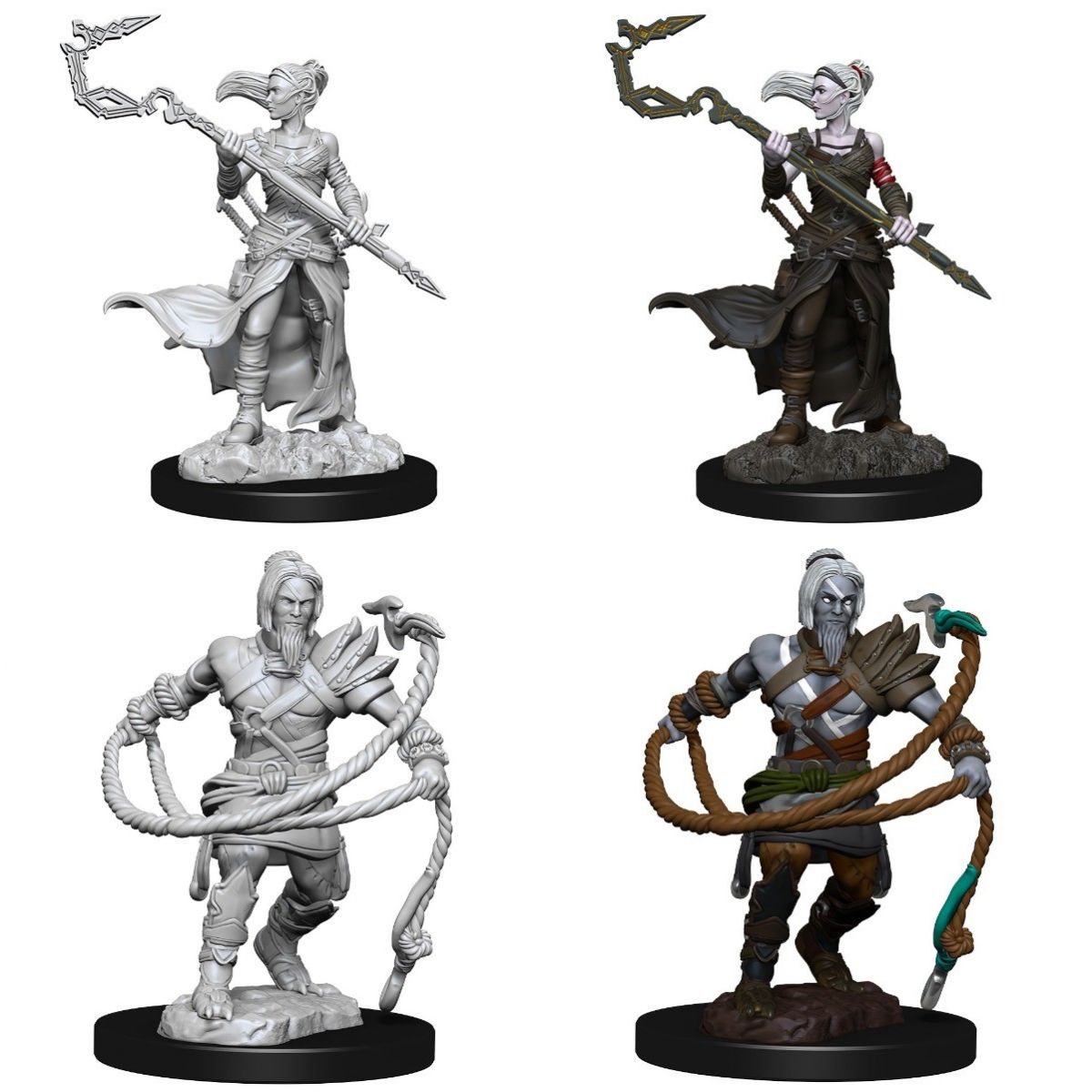 MTG Unpainted Miniatures: Stoneforge Mystic & Kor Hookmaster (Fighter, Rogue, Wizard) - Magic the Gathering